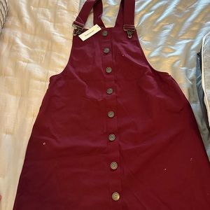 Burgundy  button cami dress
